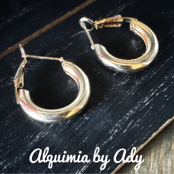Alquimia Silver and Gold Hoop Earrings - Picture 1 of 1